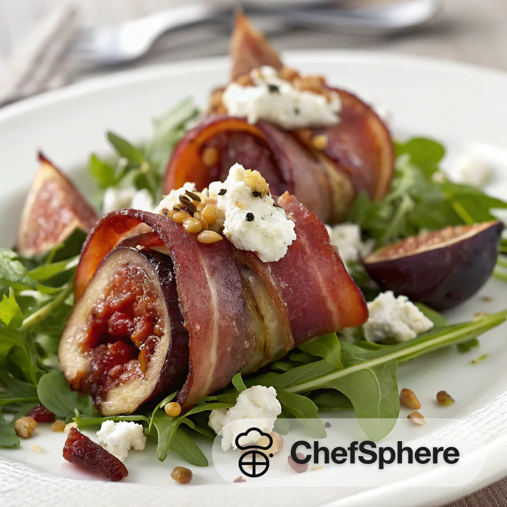 Bacon-Wrapped Figs with Goat Cheese Salad