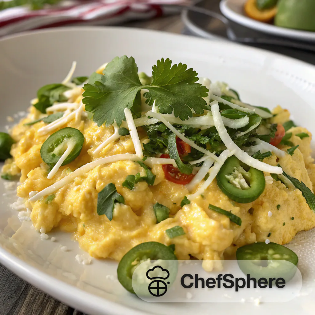 Spicy Cheddar Jalapeño Scrambled Eggs