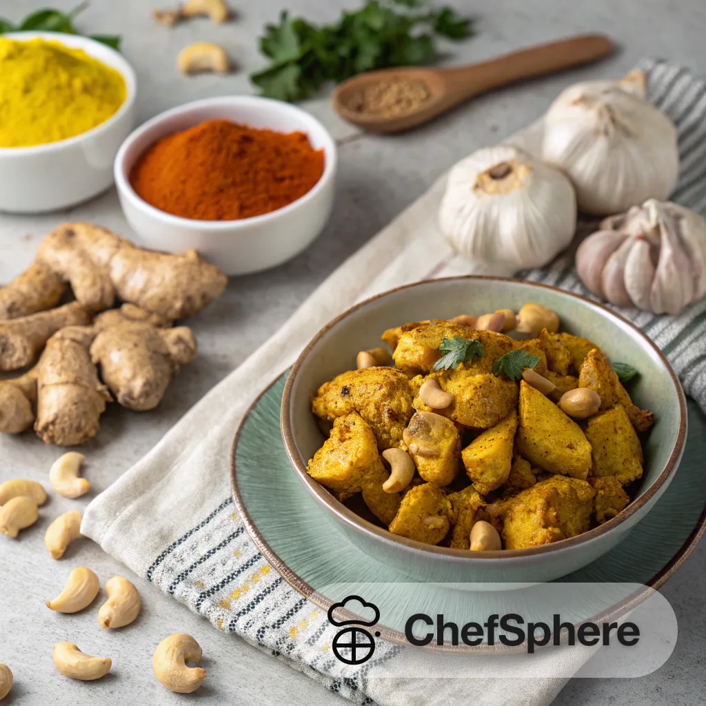 Turmeric Cashew Chicken with Spices