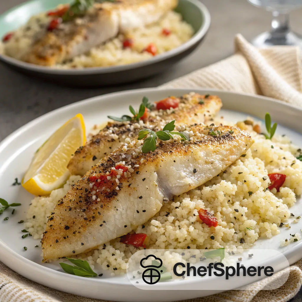 Tangy Tilapia with Israeli Couscous Recipe