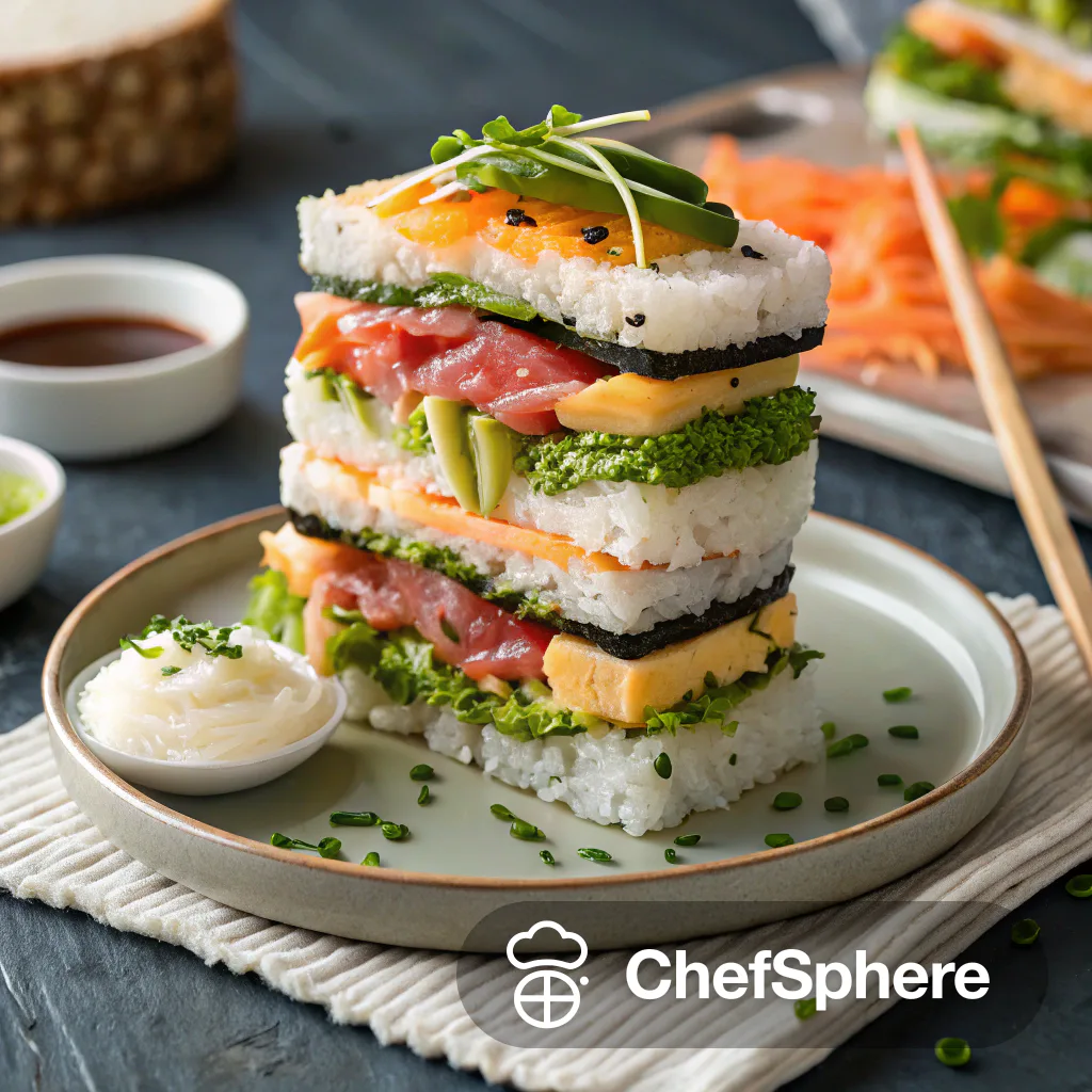 Seafood and Veggie Sushi Stack
