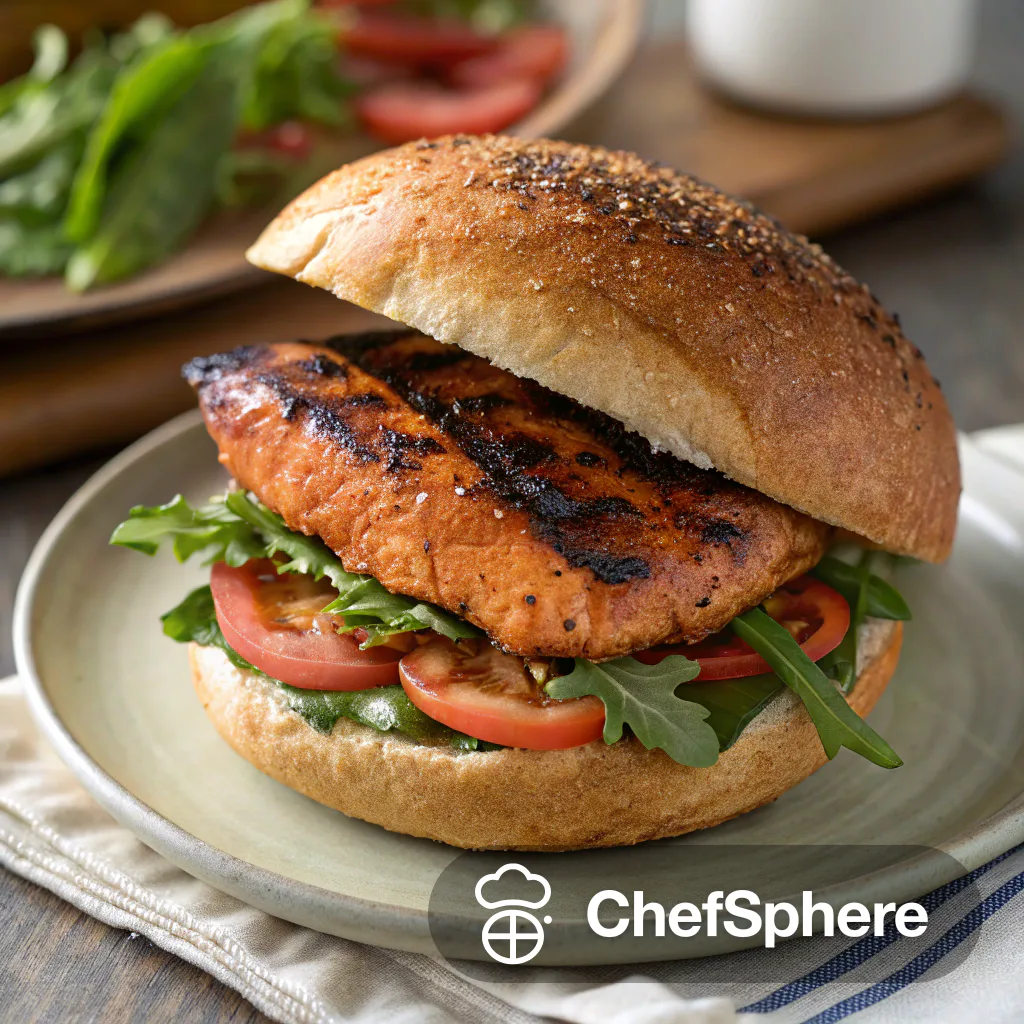 Cajun Spiced Salmon Charred Sandwich