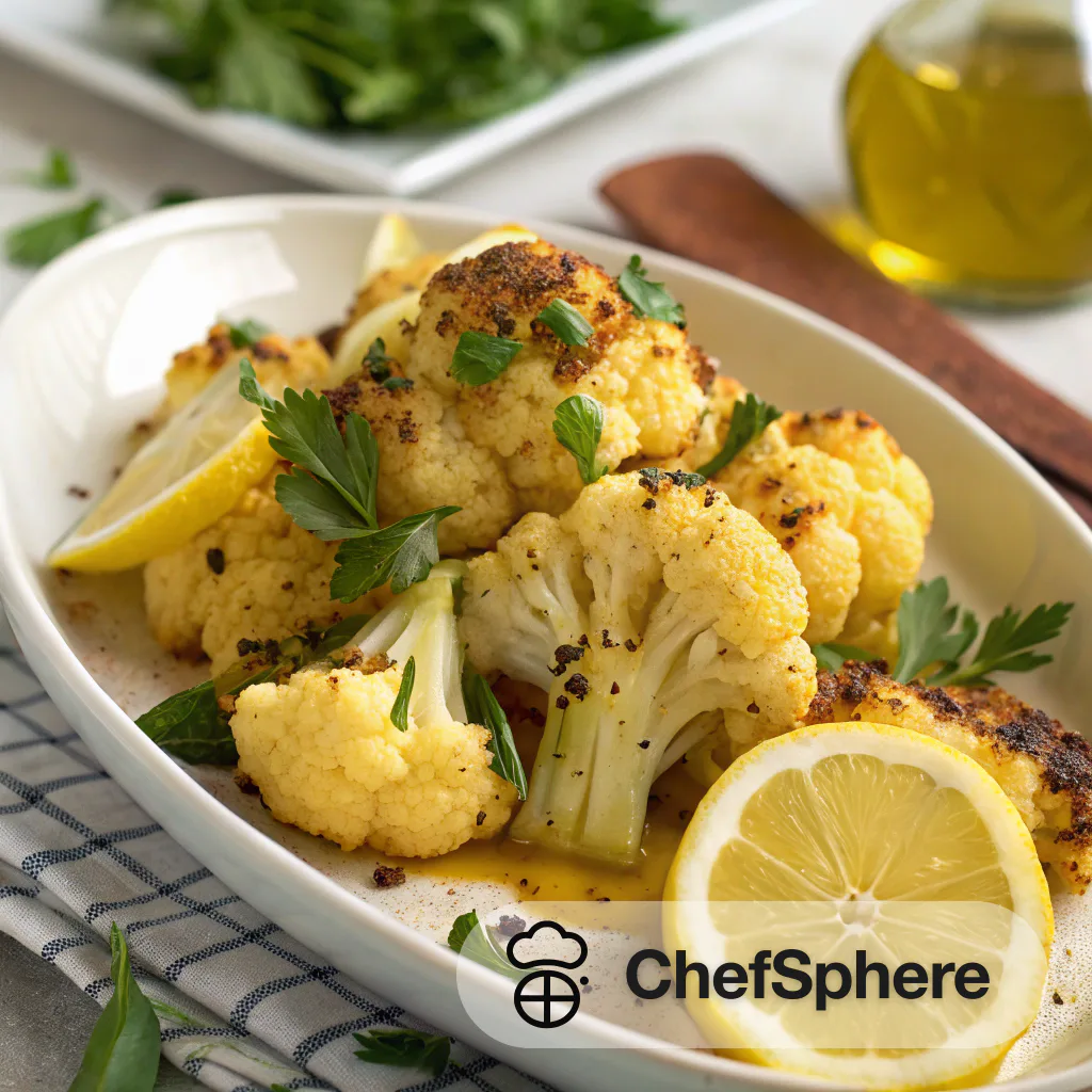Zesty Lemon Roasted Cauliflower Side Dish
