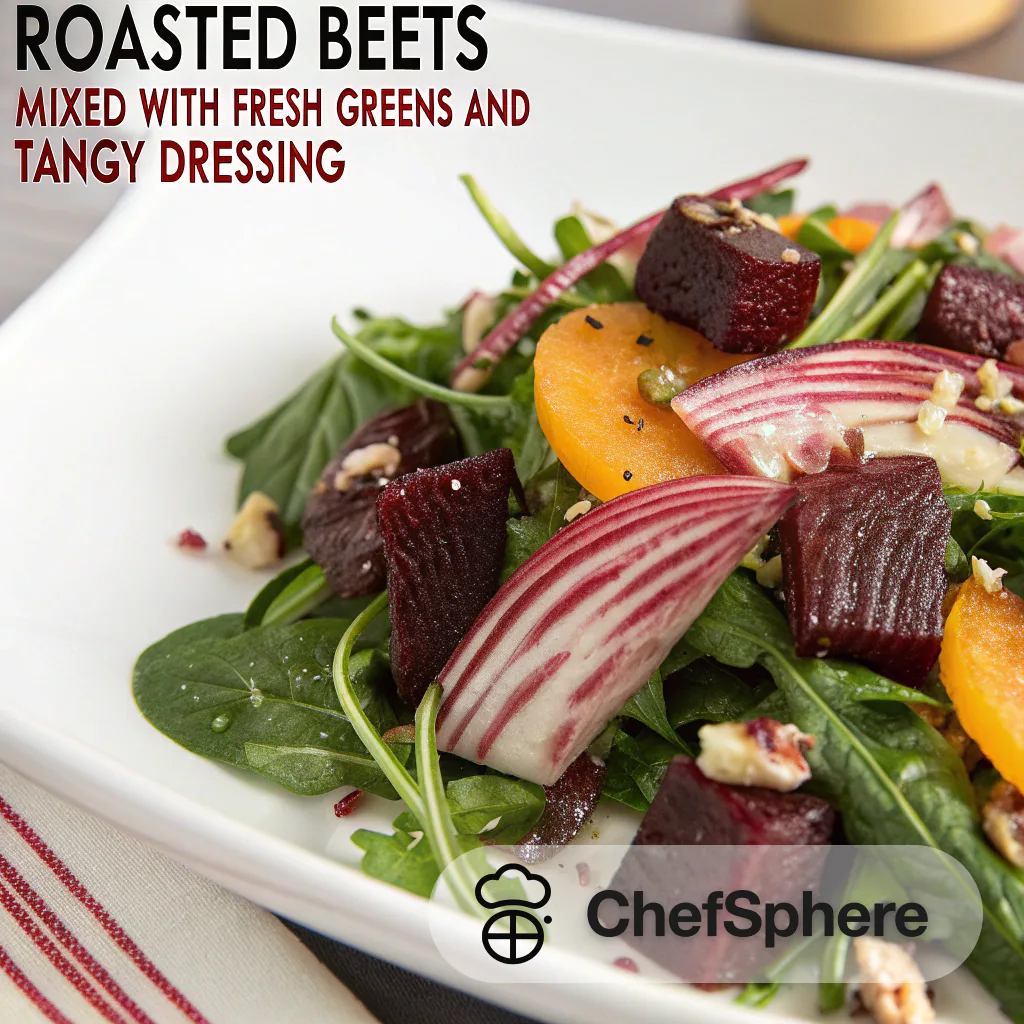 Tangy Roasted Beet Salad with Greens