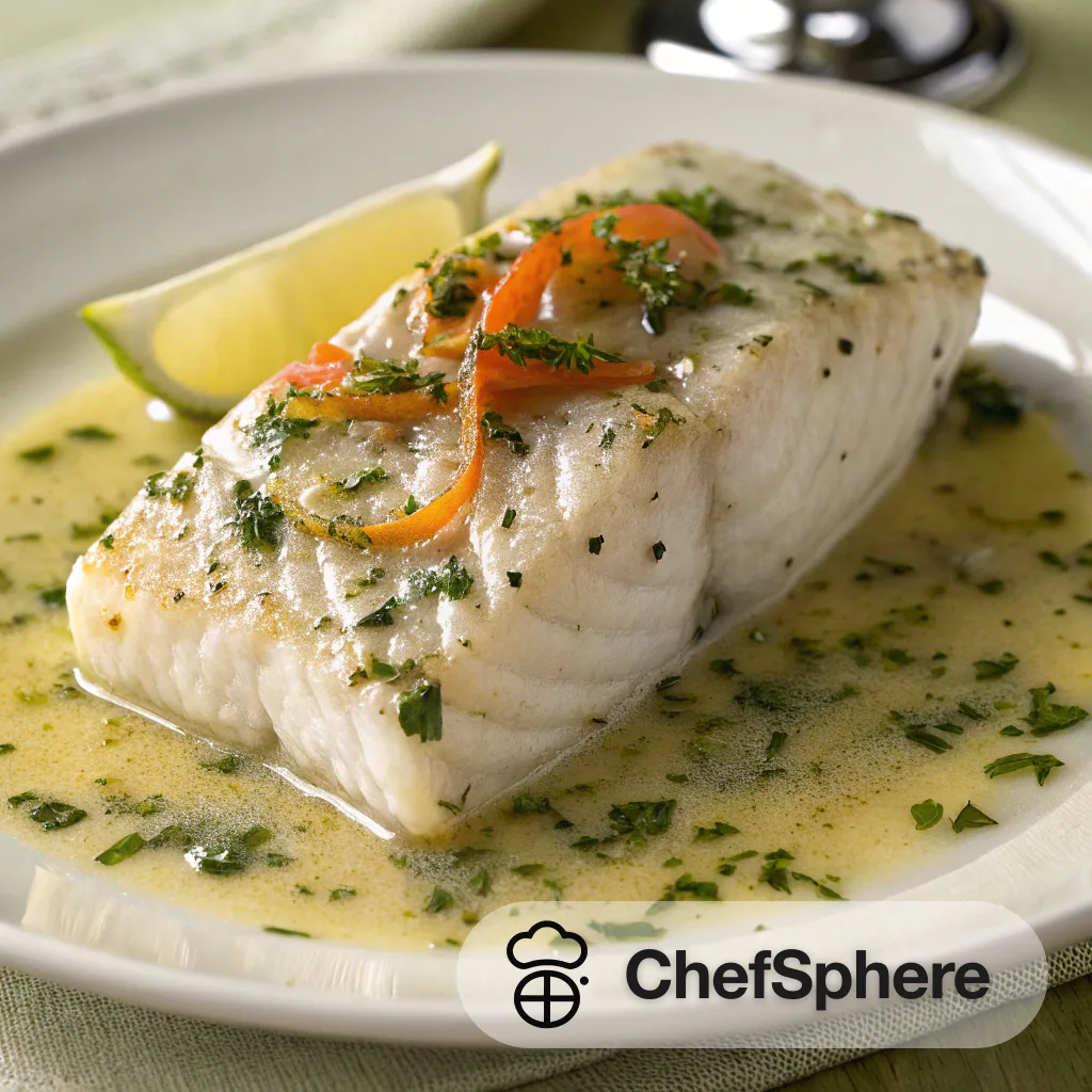 Herbed Poached Cod in Savory Sauce