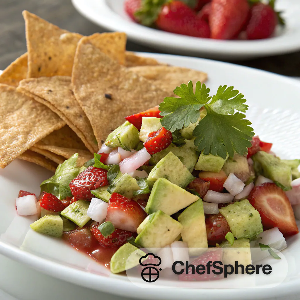 Avocado Strawberry Salsa with Crispy Tortillas