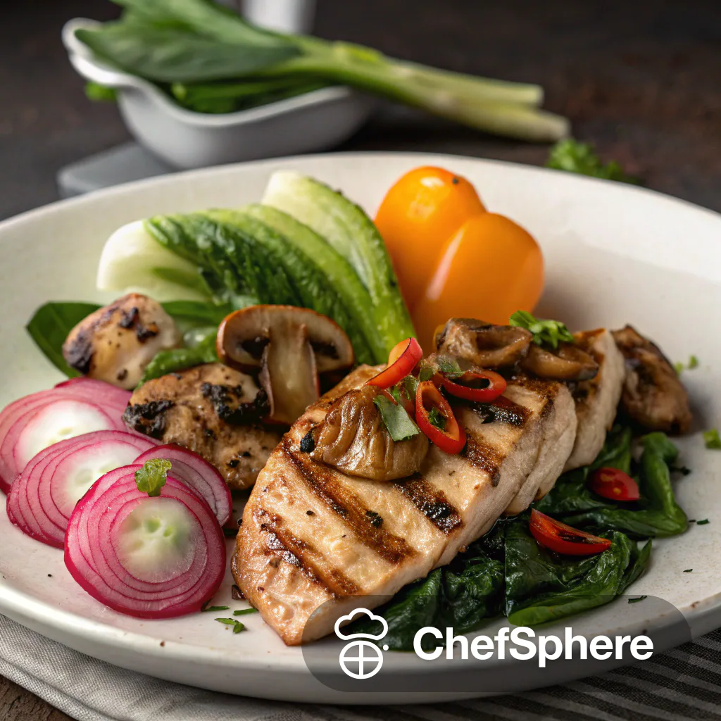 Grilled Chicken with Mushroom Trio
