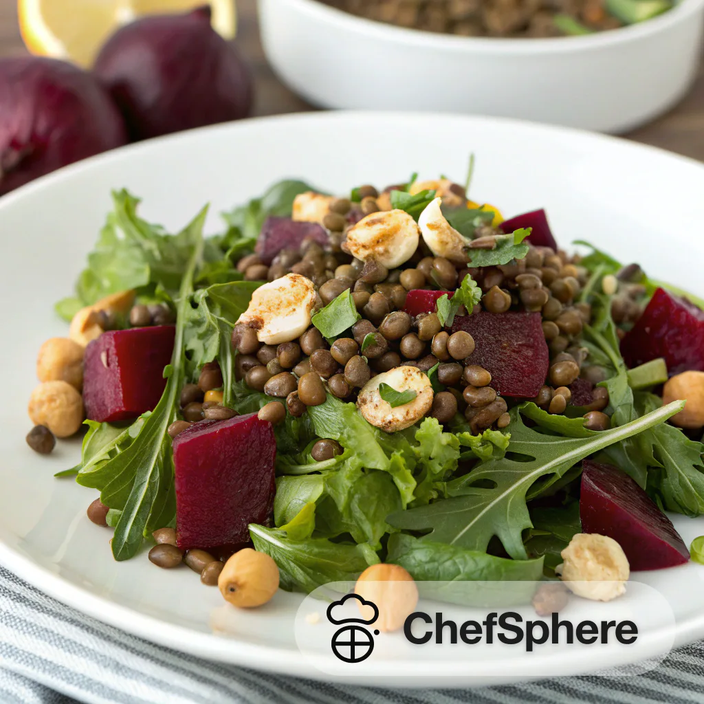 Lentil Beet Salad with Hazelnut Ginger