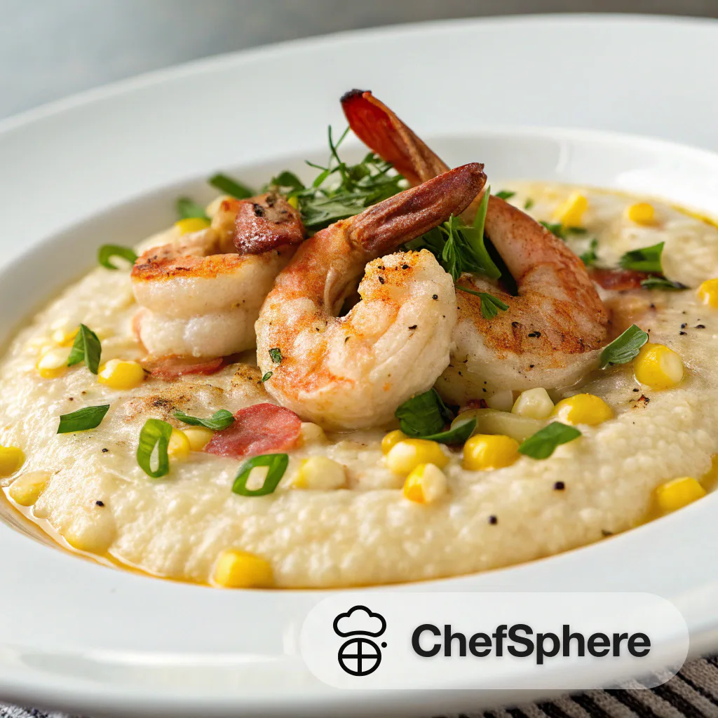 Creamy Corn Grits with Prawns