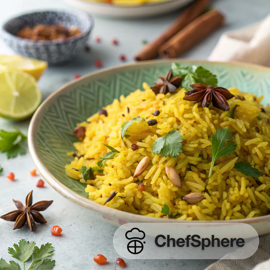 Turmeric Spiced Rice with Aromatic Herbs