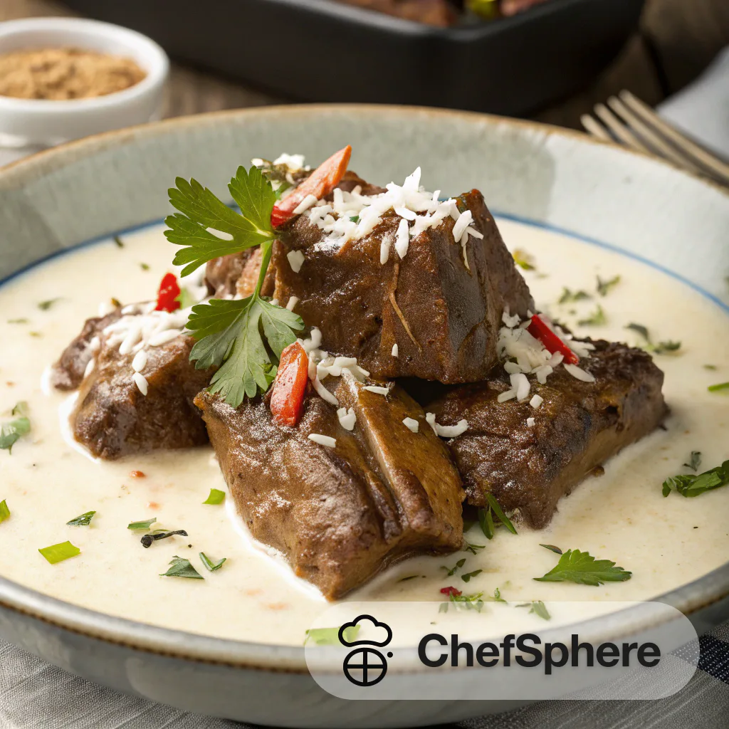 Creamy Coconut Beef Ribs Slow Cooked