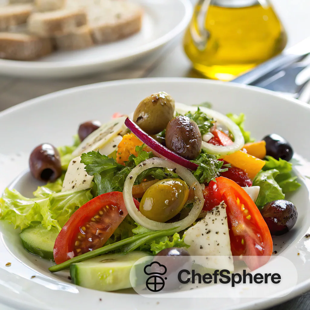 Mediterranean Vegan Salad with Fresh Olives