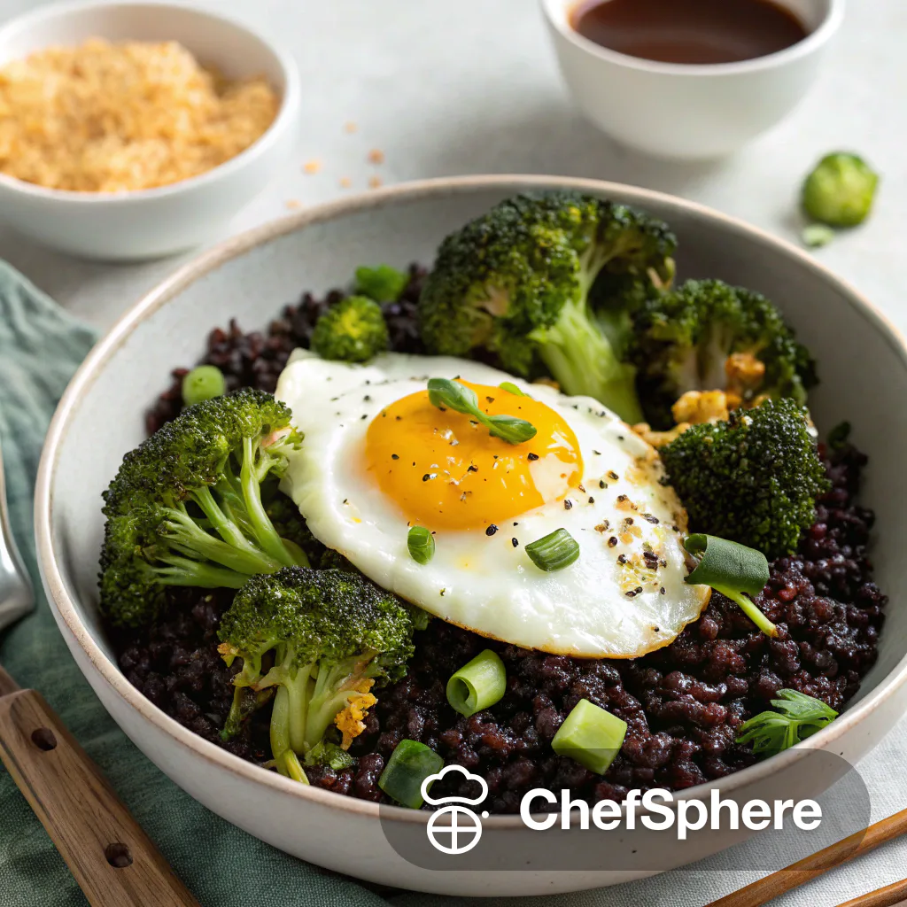 Black Rice Egg Bowl with Broccoli