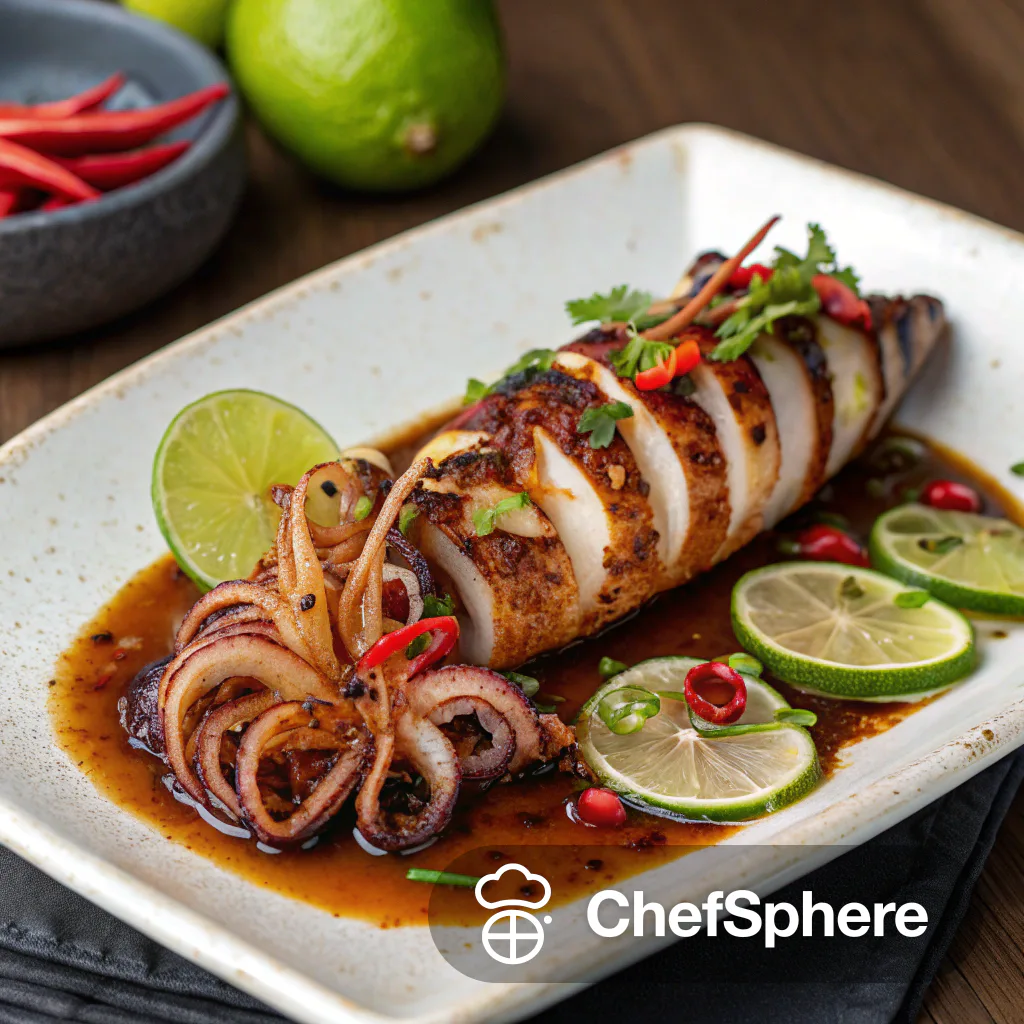 Spicy Grilled Squid with Vibrant Flavors
