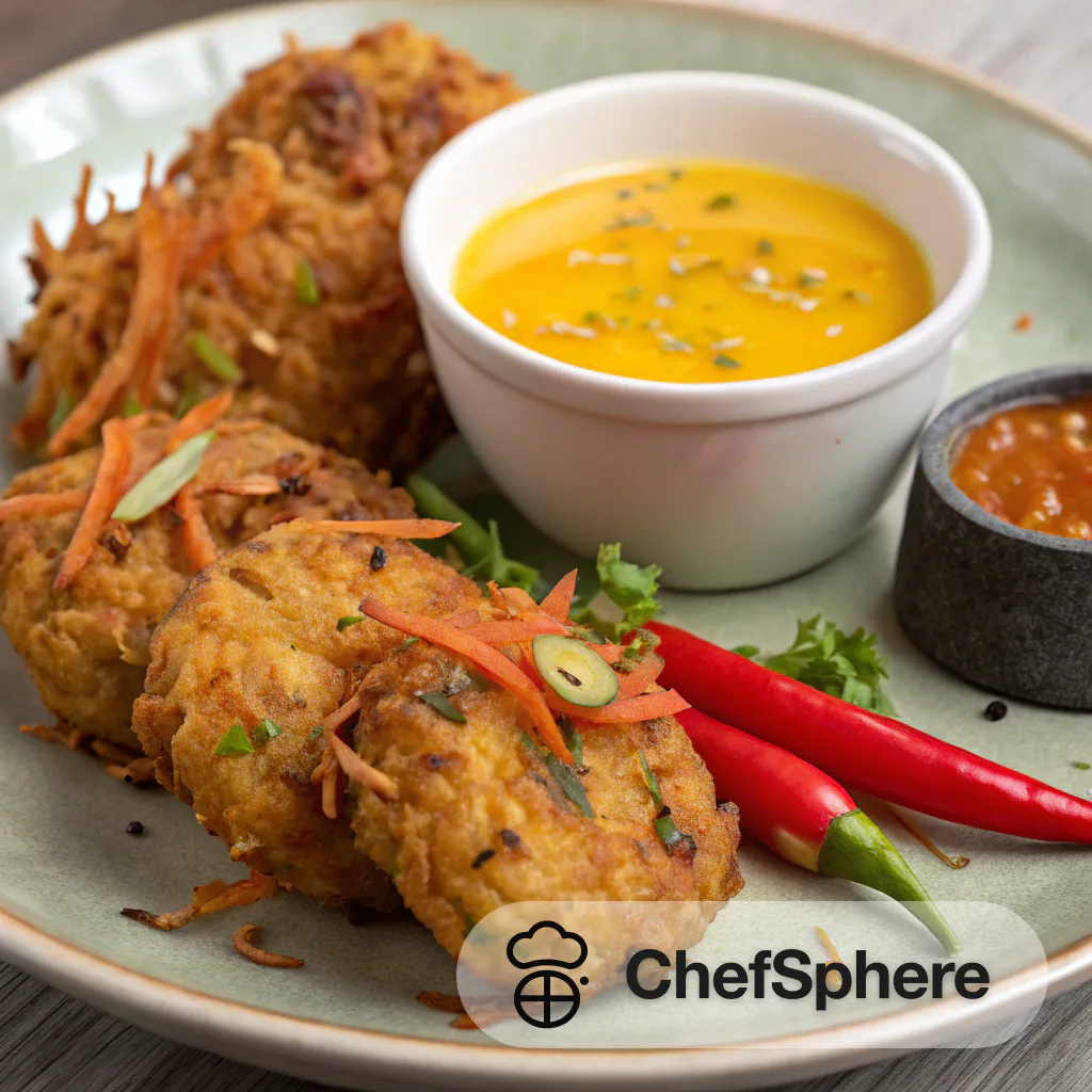 Crispy Veggie Fritters with Tangy Mango