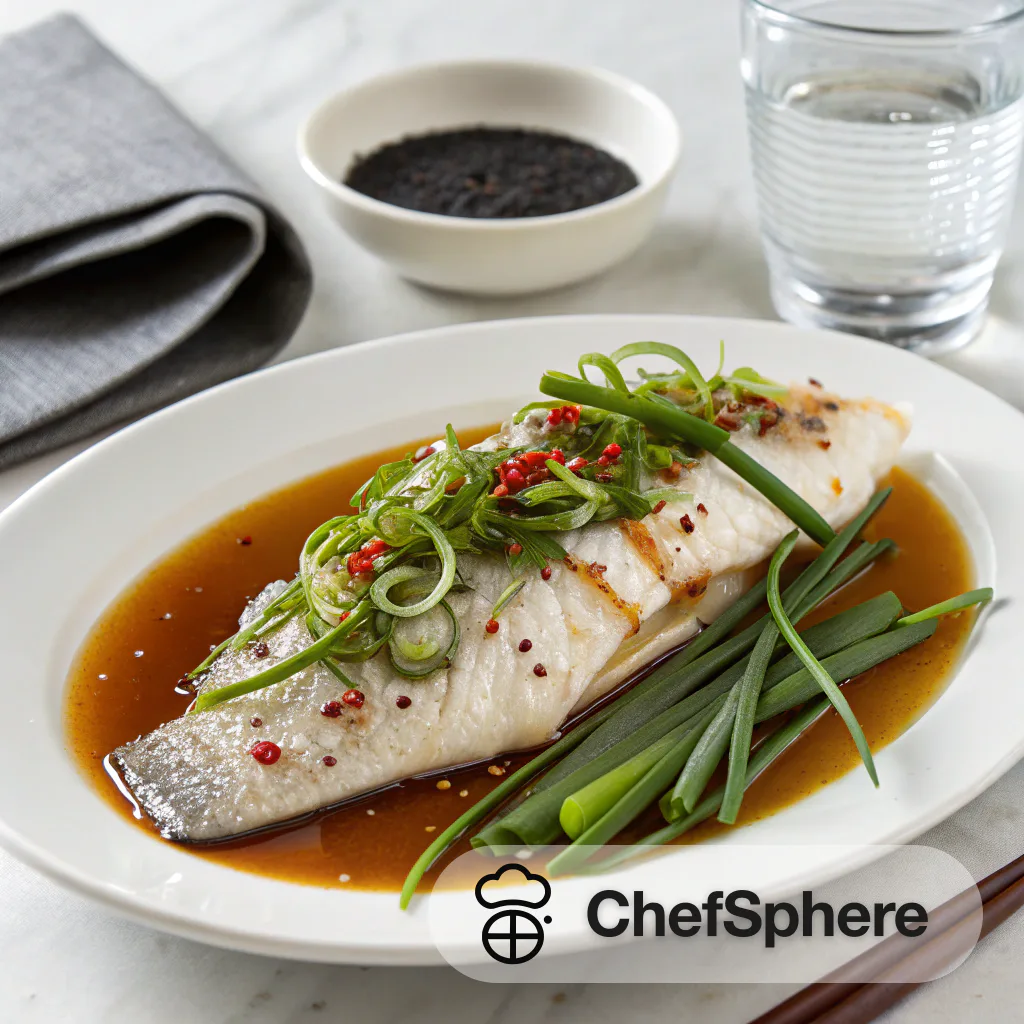 Ginger Soy Steamed Fish with Scallions