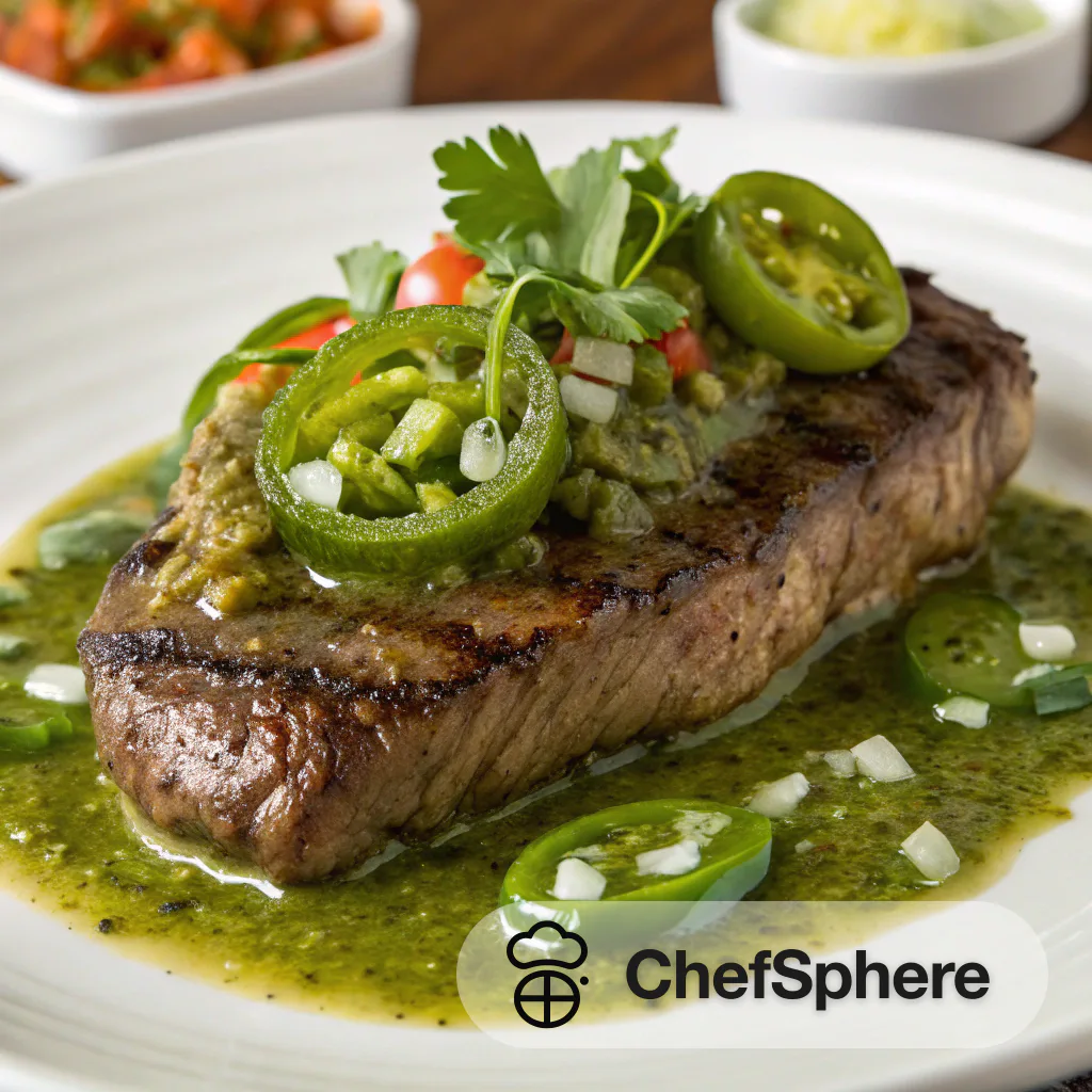 Tangy Green Sauce Sirloin Steak