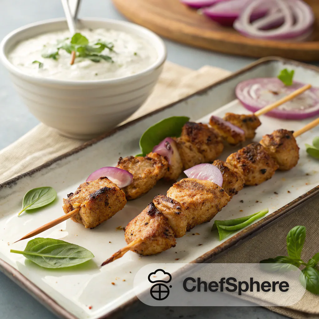 Spiced Chicken Skewers with Yogurt Dip