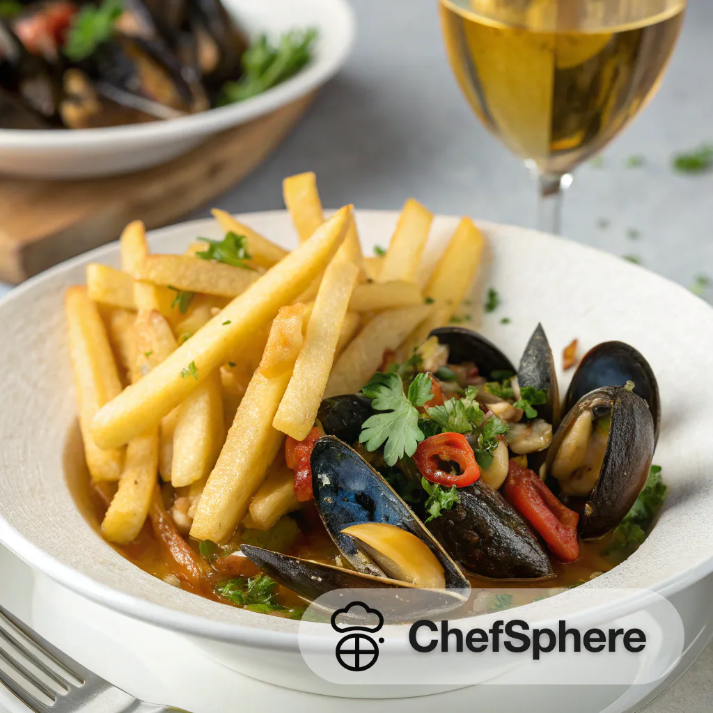 Golden Fries with Steamed Mussels Broth