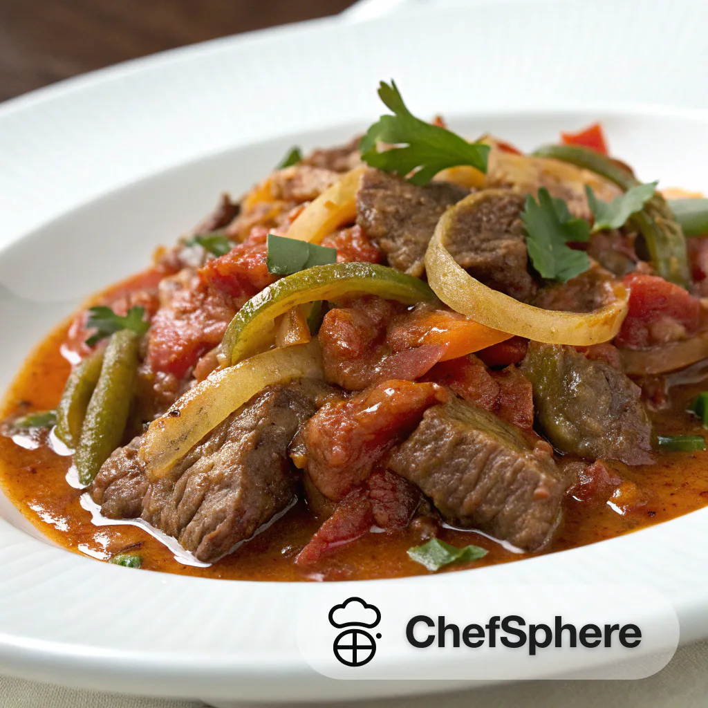 Zesty Beef in Tomato Pepper Sauce