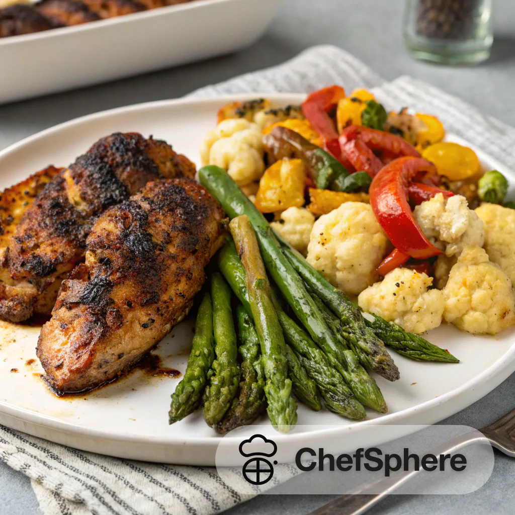 Jerk Chicken with Roasted Veggie Medley