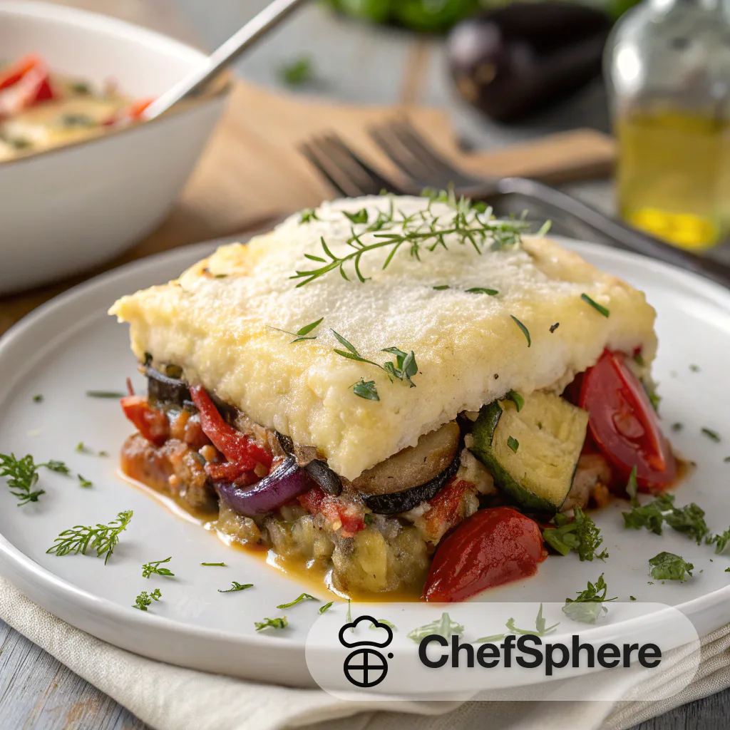 Creamy Polenta-Topped Hearty Vegetable Casserole