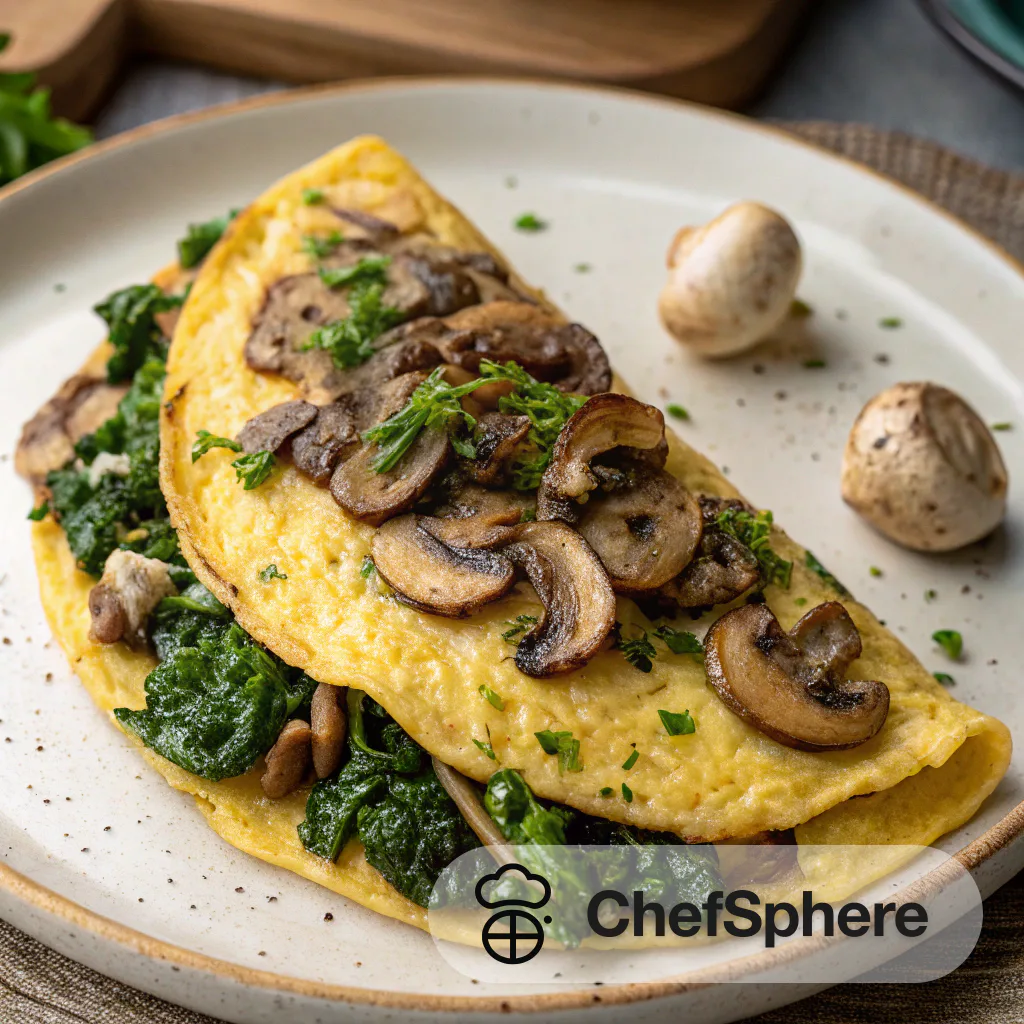 Mushroom-Infused Sauteed Egg Omelette