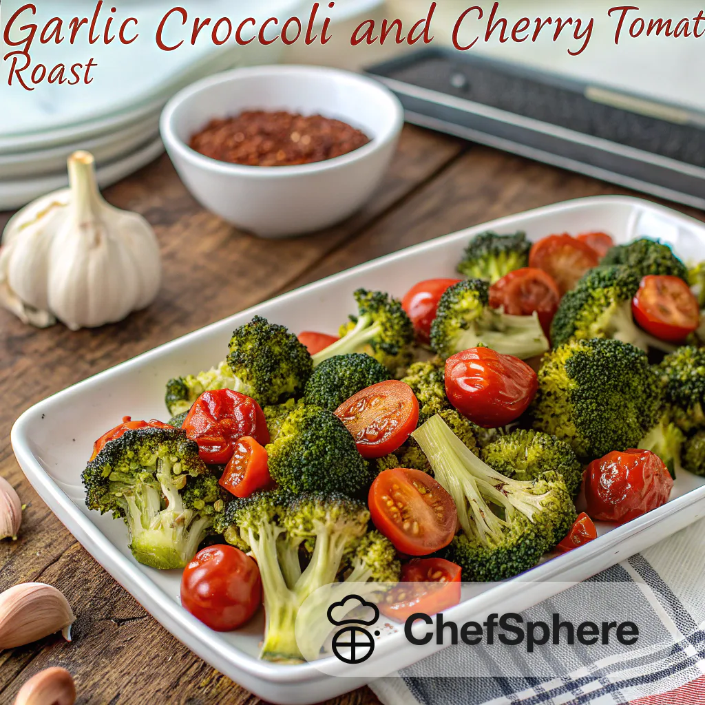 Garlic Broccoli and Cherry Tomato Roast