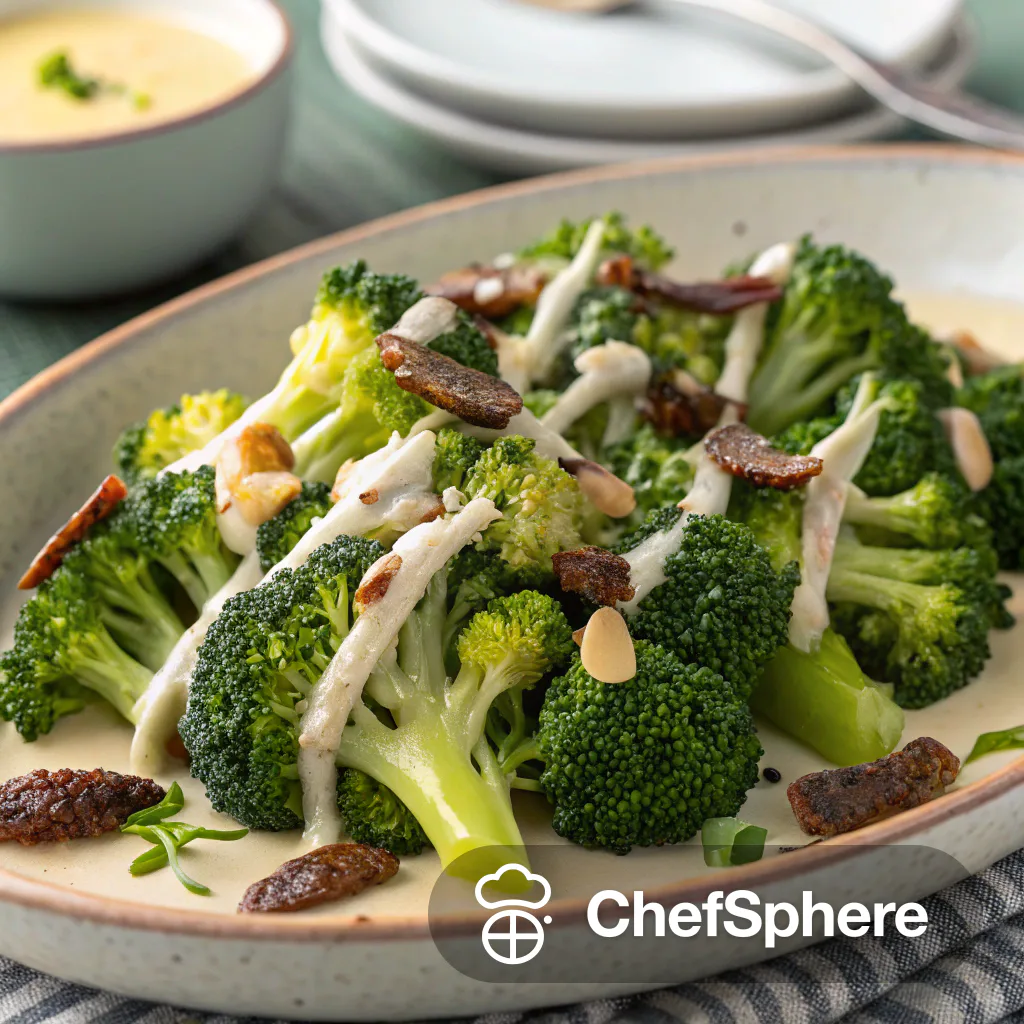 Crispy Broccoli with Tangy Caesar Dressing