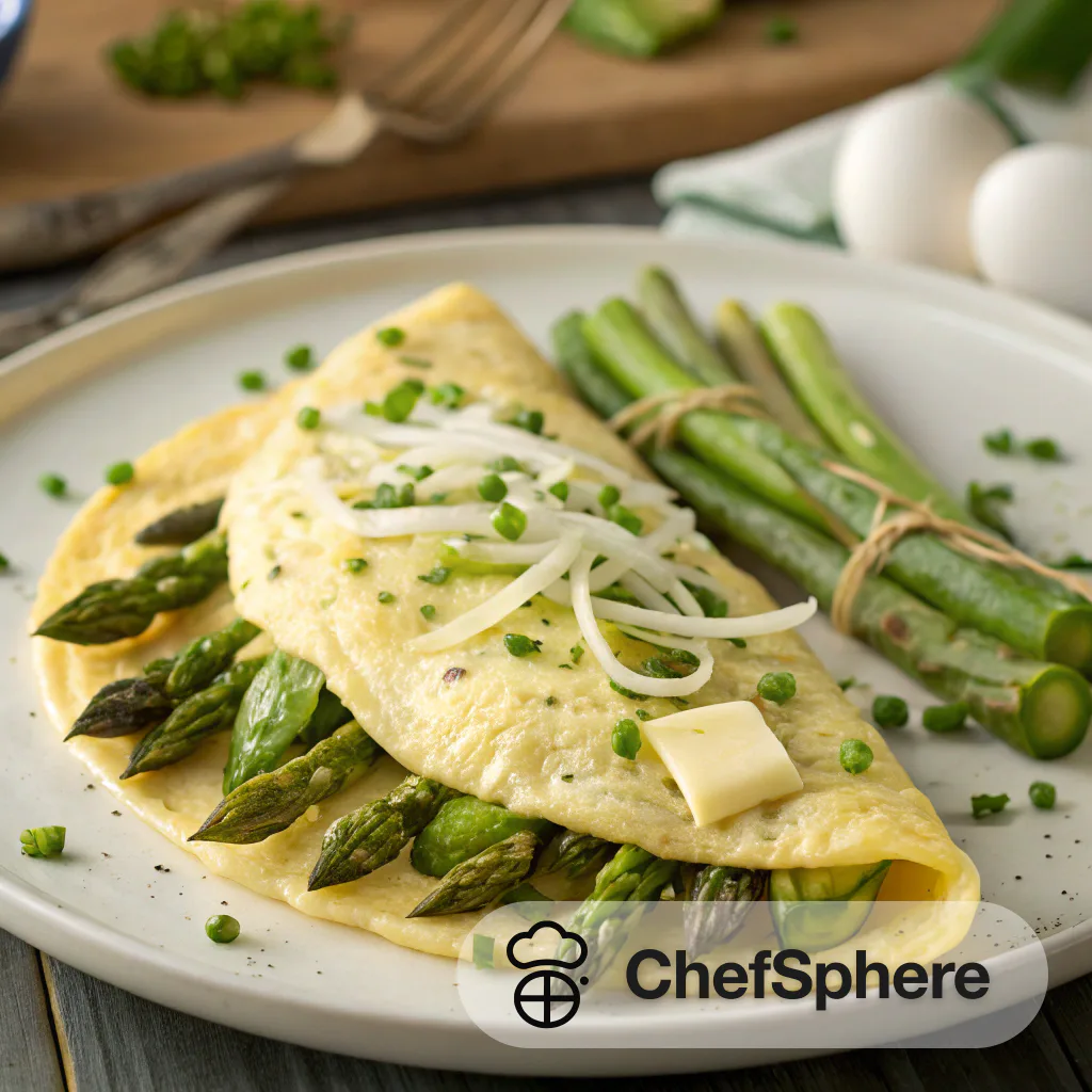 Cheesy Asparagus Omelet with White Cheddar