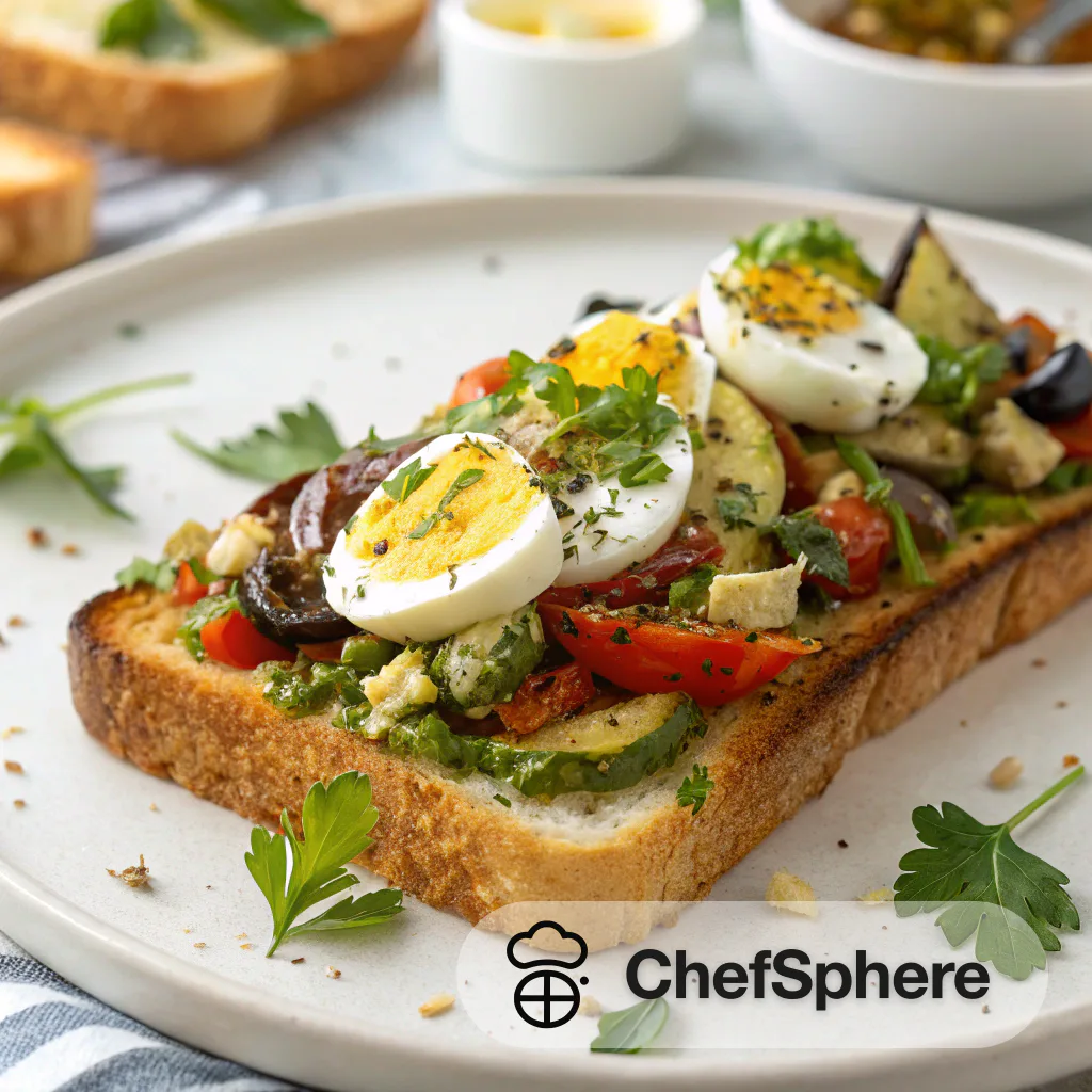 Mediterranean Veggie Herb Toast Recipe