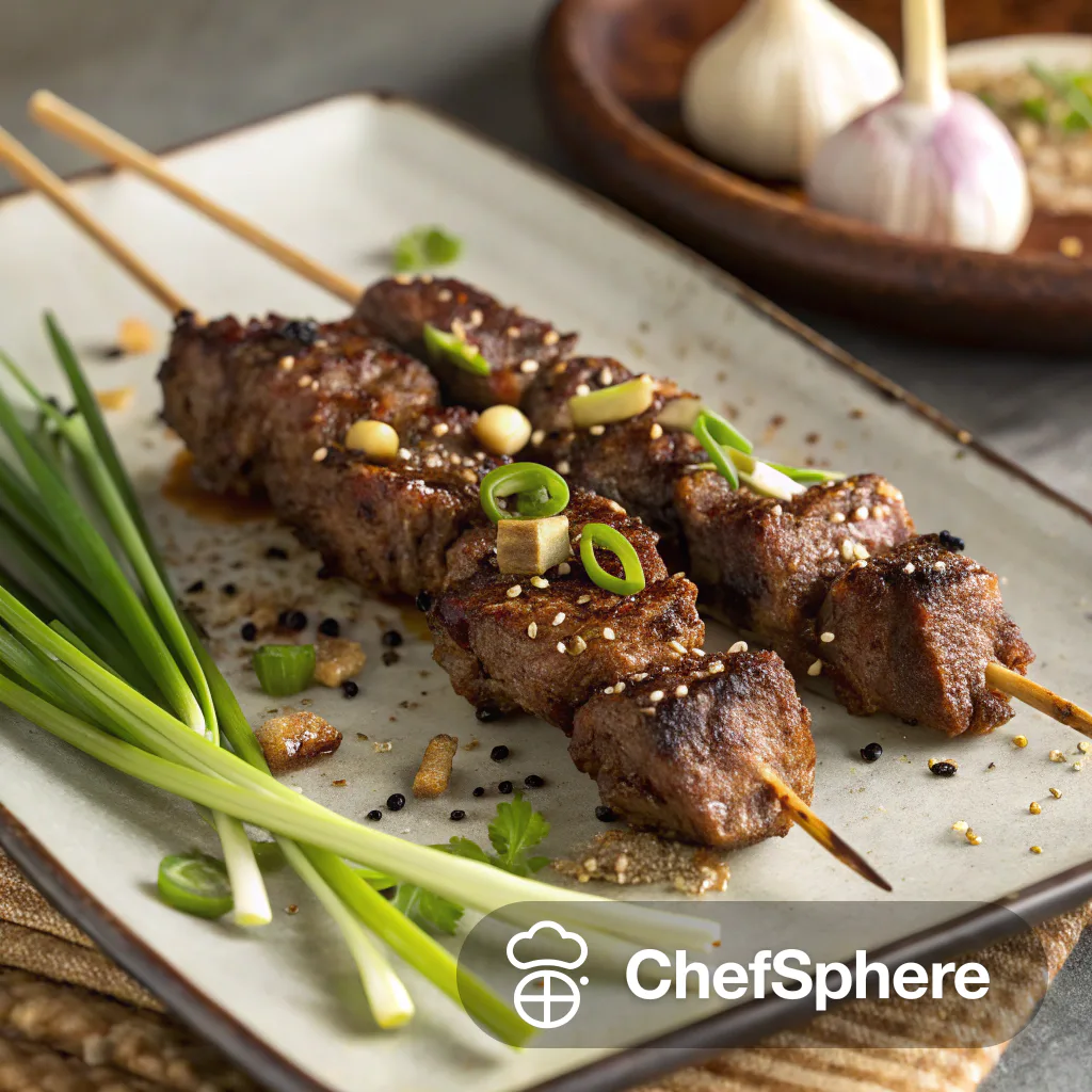 Asian Beef Skewers with Aromatic Marinade