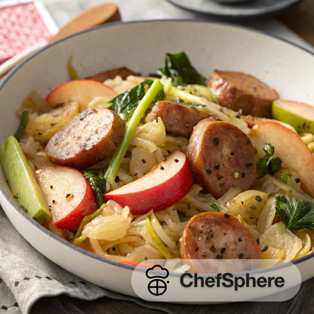 Sausage Sauerkraut Skillet with Apples