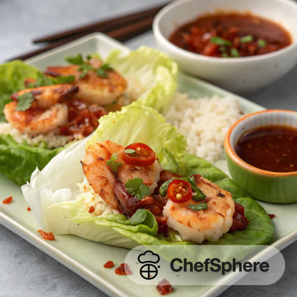 Spicy Shrimp Lettuce Wraps with Sambal