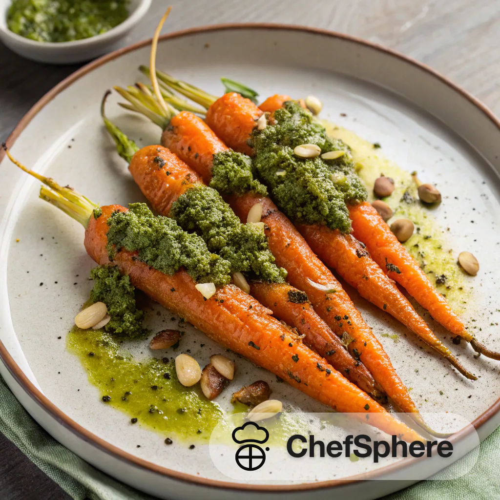Nutty Pesto Roasted Carrots