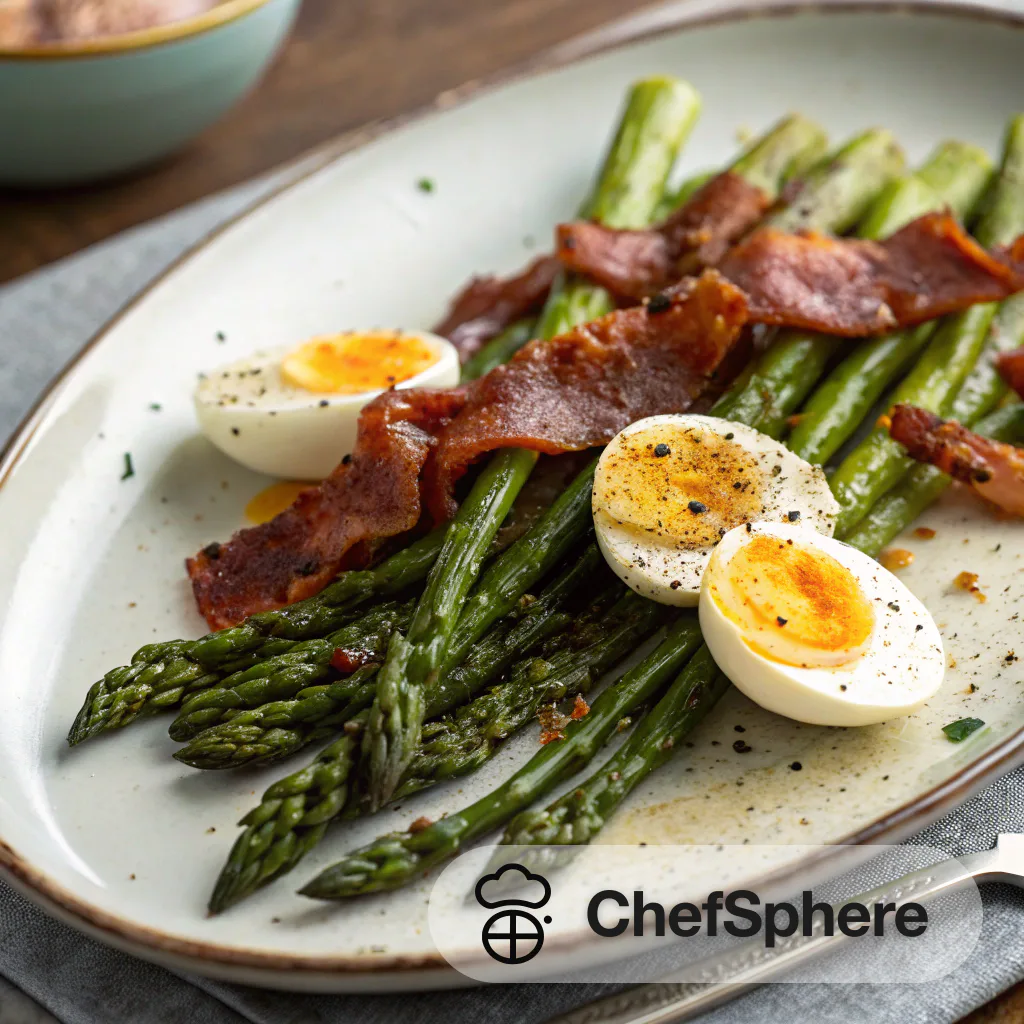 Crispy Asparagus with Bacon and Eggs