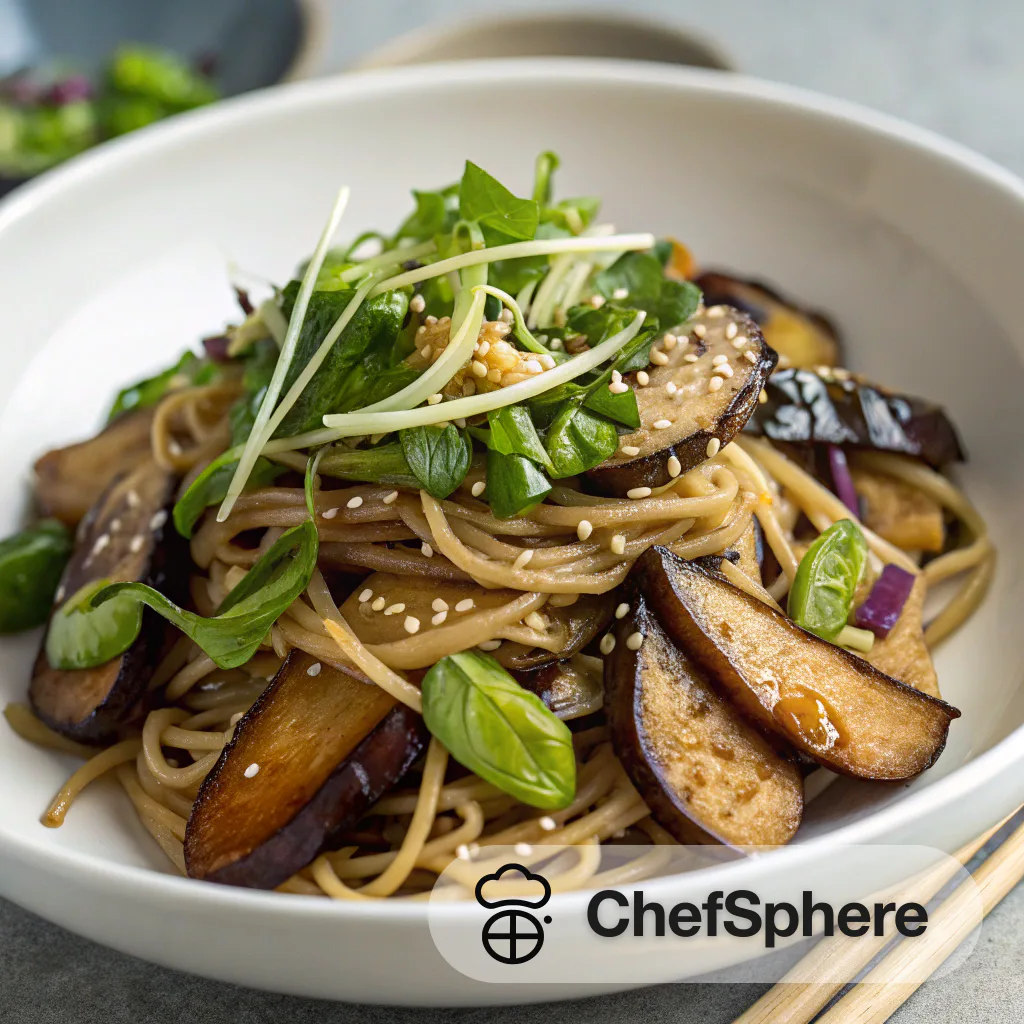 Zesty Asian Eggplant Noodle Salad Recipe
