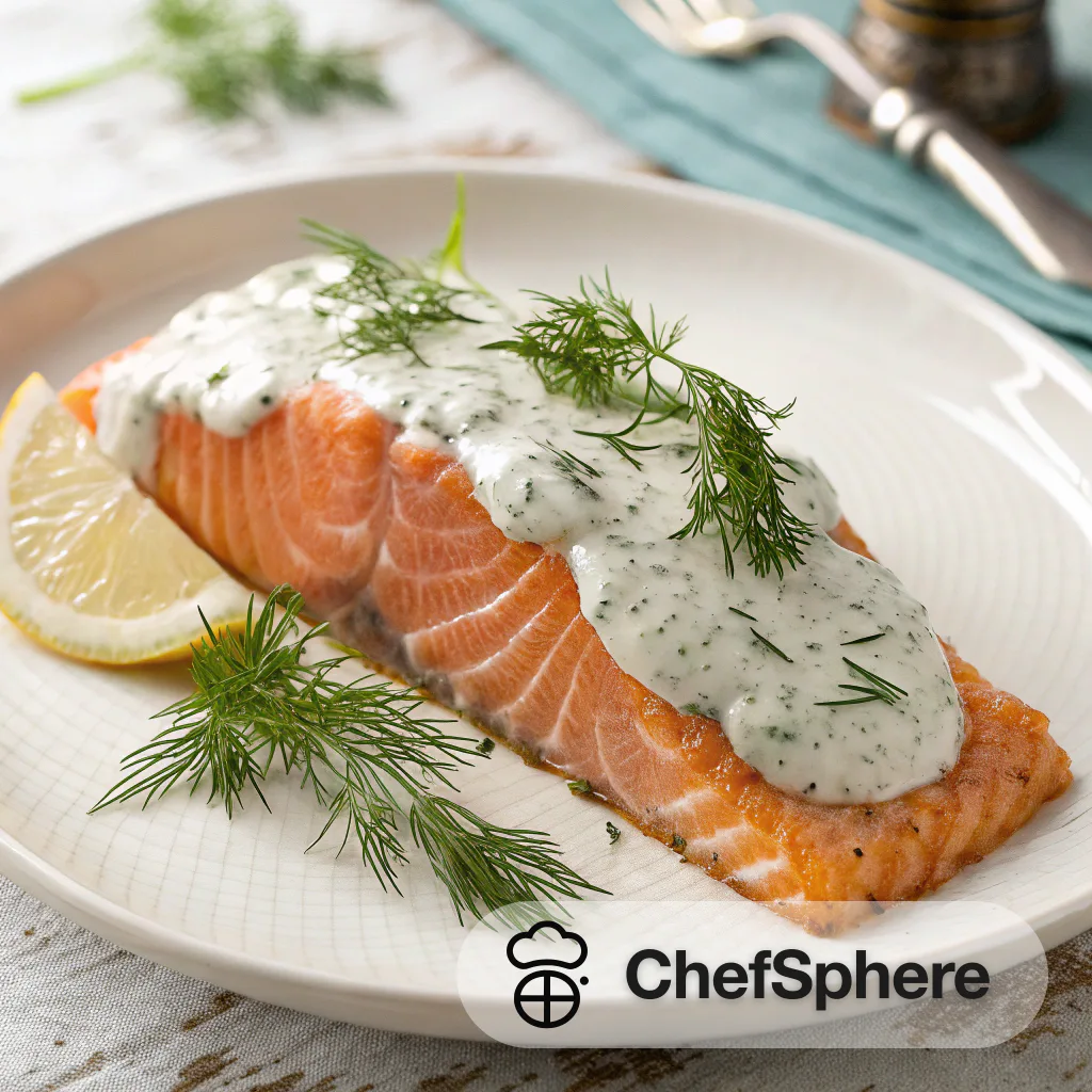 Chilled Salmon with Creamy Dill Sauce