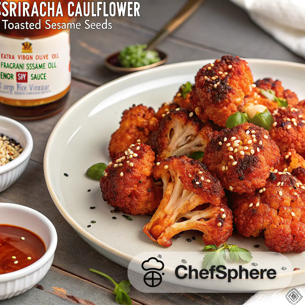 Sriracha Cauliflower with Toasted Sesame Seeds