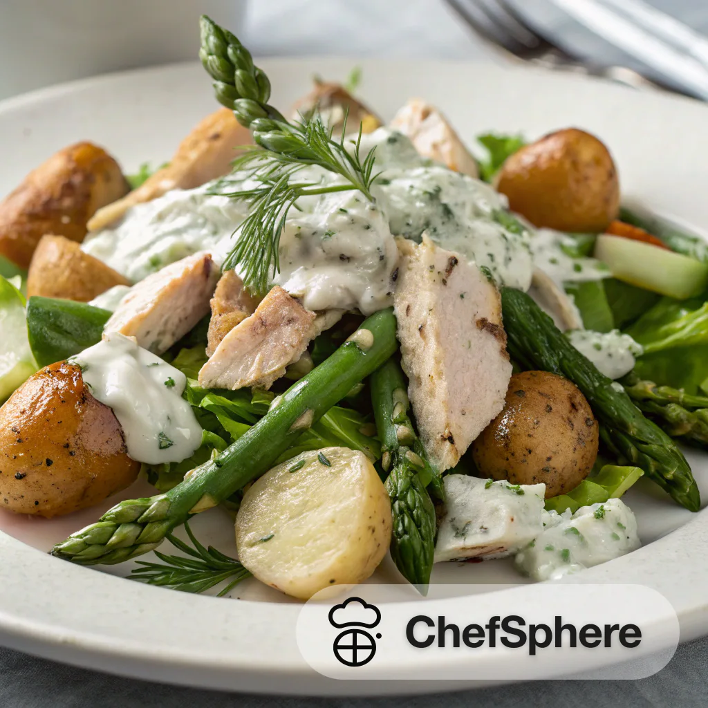 Dill Chicken Asparagus Salad with Creamy