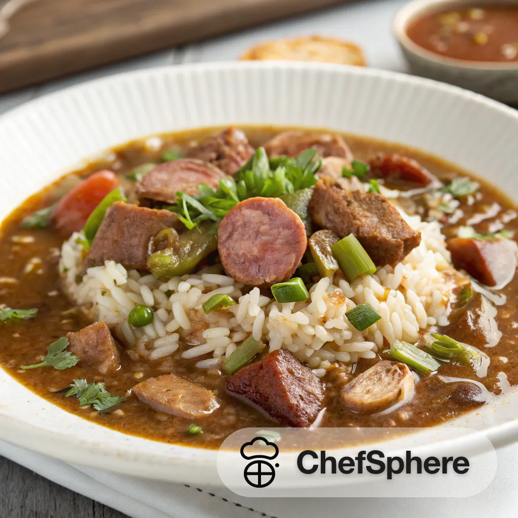 Duck and Sausage Gumbo with Rice
