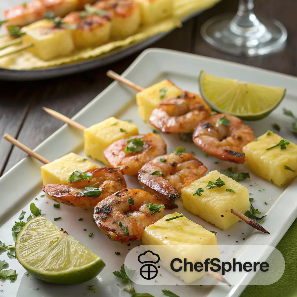 Tropical Grilled Shrimp and Pineapple Skewers