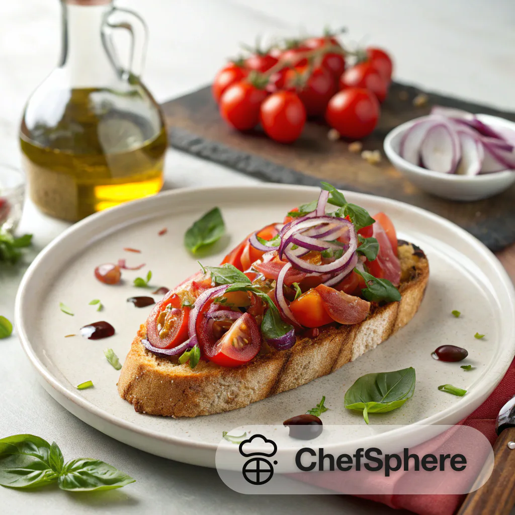Basil Tomato Bruschetta with Red Onion