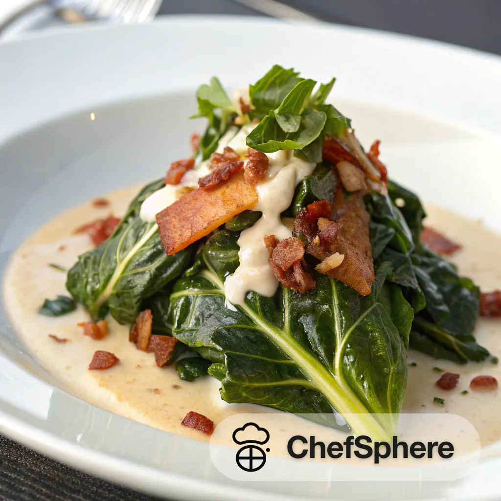 Kimchi Collard Greens with Creamy Sauce