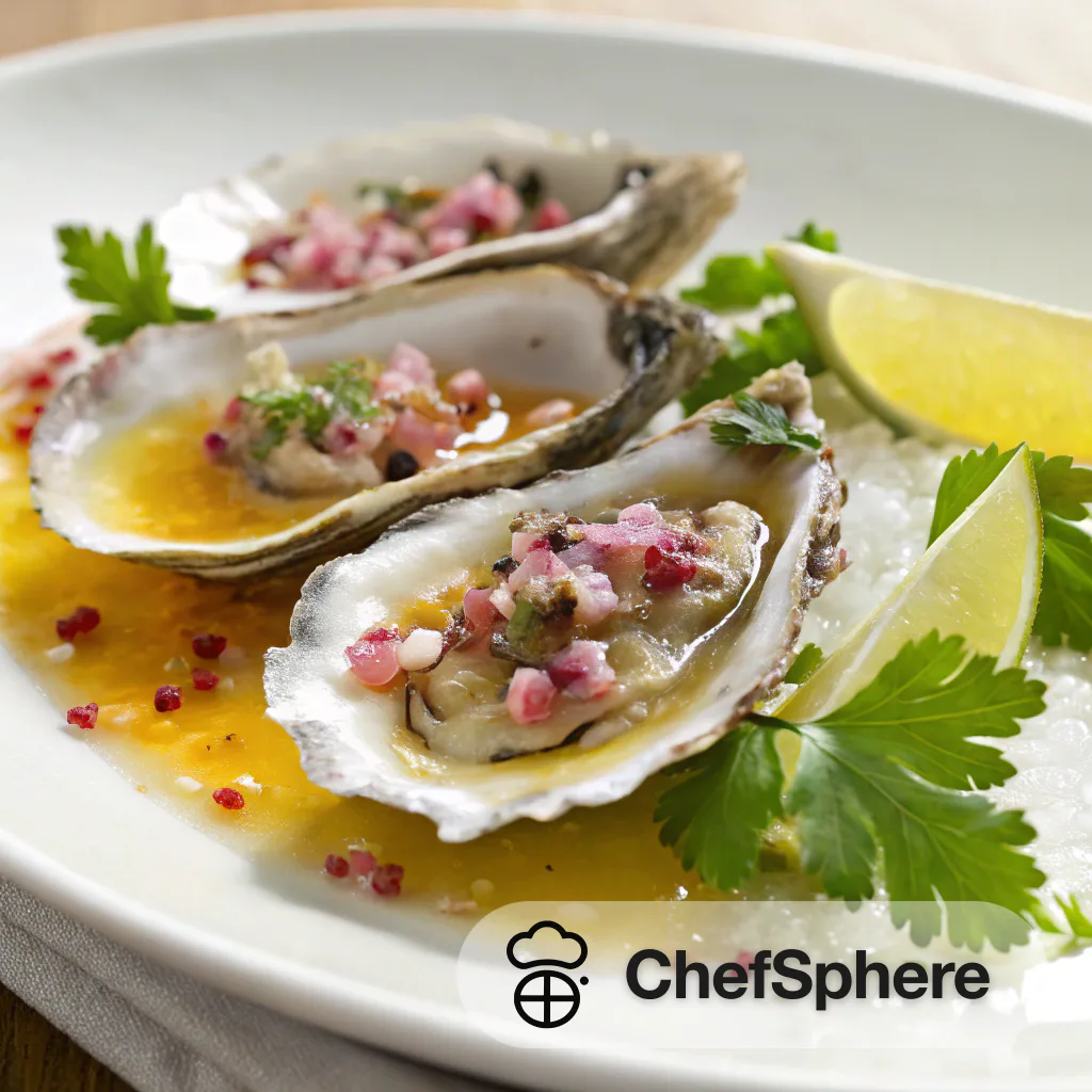 Tangy Vinegar Dressed Raw Oysters