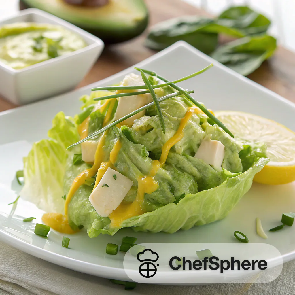 Avocado Cream on Crisp Lettuce Salad