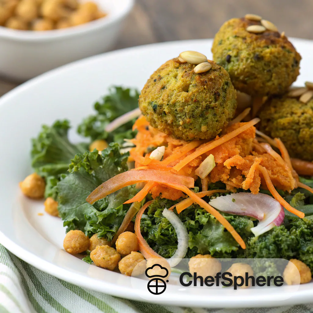 Crispy Kale-Pumpkin Falafels with Pickled Carrot