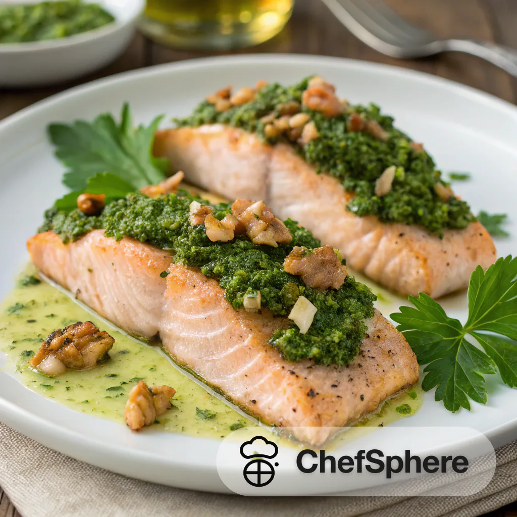 Pesto-topped Baked Trout Fillets