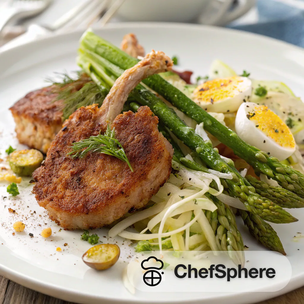 Pork Cutlets with Fennel Asparagus Salad