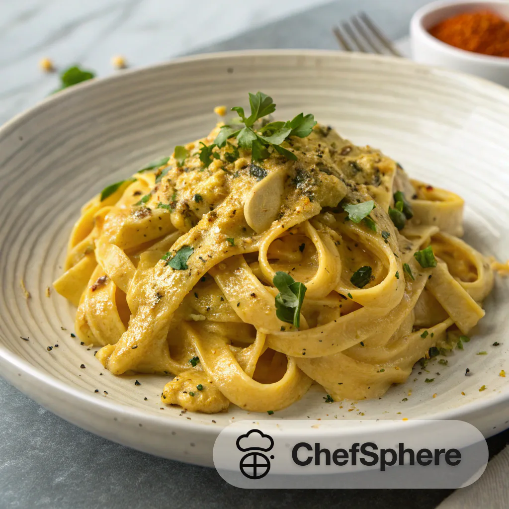 Vegan Cheesy Pasta with Creamy Sauce